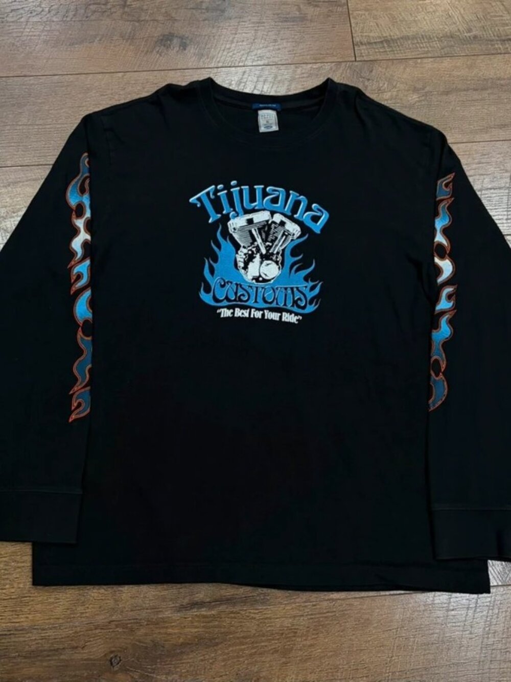 Vintage Black Long Sleeve Graphic T-Shirt – Men’s XL